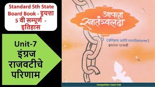 इयत्ता ५ वी   State Board Book सम्पूर्ण  - इतिहास-Unit-7- इंग्रज राजवटीचे परीणाम