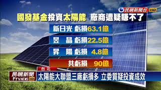 國發基金投資太陽能大聯盟 遭疑「慶富翻版」－民視新聞