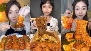 YUMMY Challenge:Eat turkey noodles🍜 fried 🍗 Berger 🍔Pig Belly 🤤 yummy#mukbang #yummyfood #eatingshow