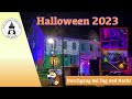 Halloween 2023 - Durchlauf bei Tag und Nacht meines Gruselgangs [AtmosFX Deko Digital Projection DE]