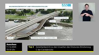 #staDDrat - Sondersitzung des Bauausschusses zu Einsturzursachen #Carolabrücke am 11. Dezember 2024