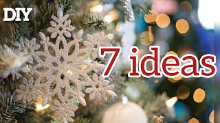 ❄️ 7 AMAZING SNOWFLAKES from glitter foamiran!!! DIY Christmas decorations ❄️❄️❄️