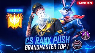 🔴GRANDMASTER TOP 1 CS RANK Push tezza yt \u0026 GyanSujan Is Live free fire