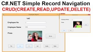 Simple Record Navigation Crud using C#.NET and Sql Server
