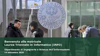 Benvenuto alle matricole della Laurea in Informatica (INFO)