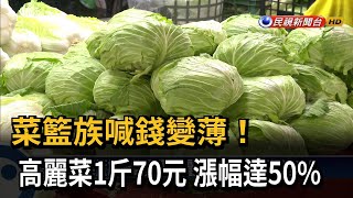 菜價居高不下！高麗菜1斤70元 漲幅達50%－民視台語新聞