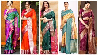 Latest Beautiful Pure Soft Silk Saree Design | Traditional Saree Look❤️Designer saree #Sarees #satee