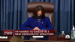 Vice President Kamala Harris swears in three new Democratic senators