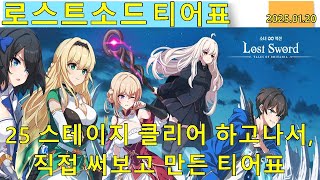 [ Lost Sword ][로스트 소드] 25스테이지 클리어 후 직접 써본 티어표 #방치형 #게임 #로스트소드 #모바일게임 #genshinimpact #티어표