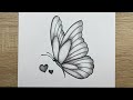 How To Draw A Butterfly | Sketch Butterfly | Easy Pencil Drawing