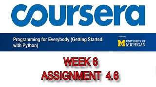 Coursera Python for Everybody EP-11 | Assignment 4.6 Solution (Week 6) | Shoeb Solves