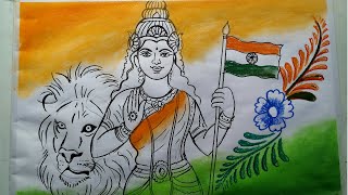 how to draw bharat mata for independence day,how to draw independence day easy drawing for beginners