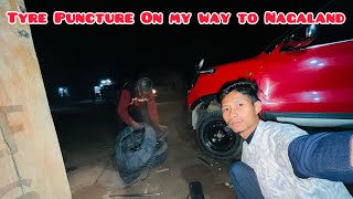 Tyre Got Puncture Between Amguri To Mariani Assam || Way To Dimapur 🚘