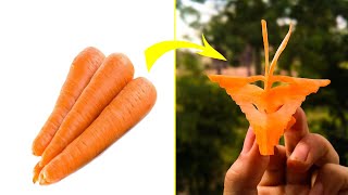 Vegetable Carving Butterfly | Carrot Carving Butterfly | Beautiful Carrot Butterfly Garnish