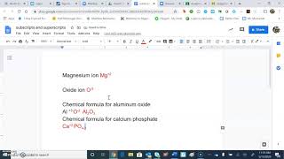 Writing Subscripts and Superscripts on Google Docs