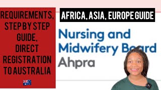 AUSTRALIA NURSING COUNCIL DIRECT REGISTRATION FOR OVERSEA NURSES/MIDWIVES | NMBA | AHPRA