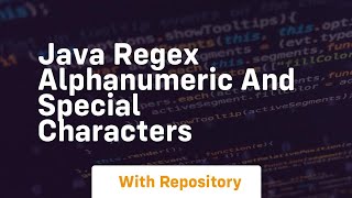 java regex alphanumeric and special characters