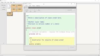 Program to calculate the area of circle in BlueJ coding