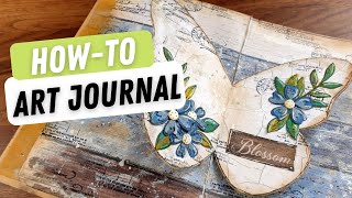 art journal - butterfly | easy techniques for beginners