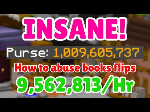 How To Make 9,562,813/Hr By Abusing Books  3 Book Flips  Hypixel Skyblock