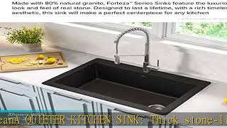 KRAUS Forteza™ 33” Dual Mount Single Bowl Granite Kitchen Sink in Black, KGD-54BLACK