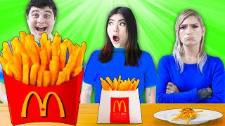 BIG VS MEDIUM VS SMALL FOOD CHALLENGE | EATING DIFFERENT TYPES OF TINY & GIANT FOOD BY CRAFTY HACKS