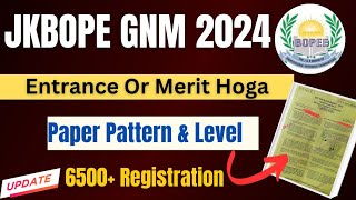 JKBOPEE GNM Admissions 2024 || 6500+ Registration Entrance | Syllabus Paper Pattern And Level