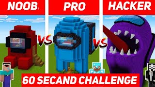 Minecraft NOOB vs PRO vs HACKER - Among us house building challange