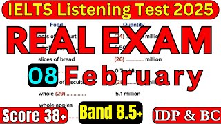 08 February 2025 Latest IELTS Listening Test With Answers | Real Exam | IDP \u0026 BC