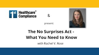 The No Surprises Act - What You Need to Know