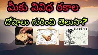 మీకు వివిధ రకాల దోషాలు గురించి తెలుసా? #youtubevideo #facts #doshalu information