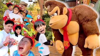 【USJ】ドンキーコング・カントリーでみのちゃんとパパとミッションに挑戦‼️✨じゅたろうくんや、たけるくん、めいちゃん達も一緒に最高の思い出！！！【全力きっずTV】