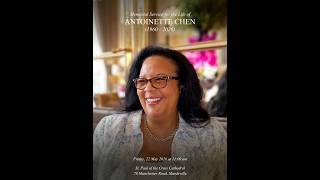 Memorial Service for the Life of Antoinette Chen (1960-2026)