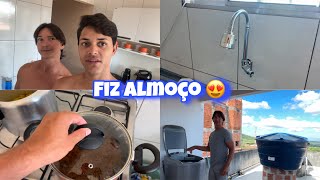 Torneira nova na pia/fiz uma carne deliciosa para o almoço😋