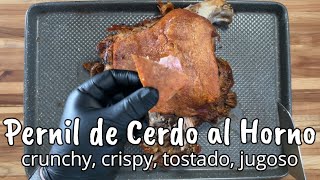 Pernil de Cerdo jugoso con cuerito crunchy, tostado (how to make a pork shoulder tender and crunchy)