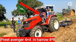 Preet avenger 4×4  in harrow 8*8 3rd high gear💯💯💪75 hp दब गया😱😱