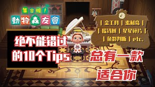 Animal Crossing动森你必须知道的10个小Tips!|金色工具|素材岛|摇钱树|星星碎片|好看家具|鱼影判断|总有一款适合你