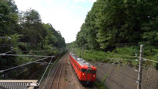 〔4K UHD|cc〕しなの鉄道・しなの鉄道線：御代田～信濃追分駅間、SR1系2B+115系S11編成3B/「SR1系(ロイヤルブルー)」-「コカ・コーララッピング電車」走行シーン。