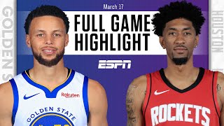 Golden State Warriors vs. Houston Rockets [FULL GAME HIGHLIGHTS] | NBA on ESPN