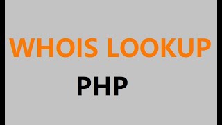 Get website WHOIS details using PHP with live example