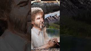 Portrait of Bob Ross Painting a Landscape