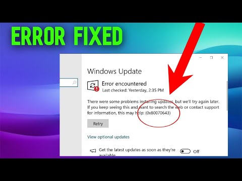 Fix Windows Update Error 0x80070643 in Windows 10/11  Fix Windows All Update Errors
