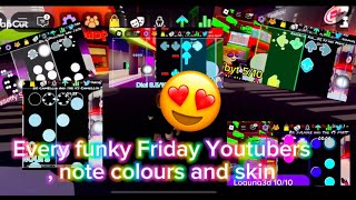 Trying every note colours and skins on funky Friday, Roblox #roblox 😍😍😍🤩🤩🤩