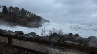 King tide at Marginal Way Perkin's Cove Ogunquit  Maine 3-10-24