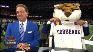 Lee Corso's headgear pick for Clemson vs. LSU with Nick Saban | College GameDay