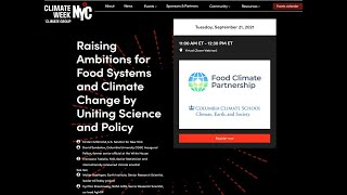 Climate Week 2021: Raising Ambitions for Food Systems and Climate Change