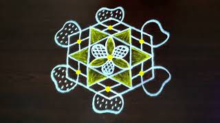 Dhanurmasam Muggulu 🪷 5×3 Dots Muggulu 🪷 Simple Easy Kolam