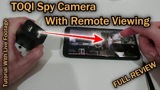 TOQI Spy Camera Hidden WiFi Camera with Remote Viewing FULL REVIEW TUTORIAL WITH LIVE FOOTAGE