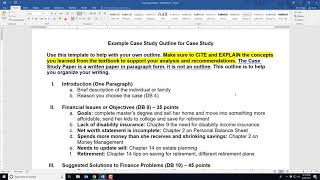Case Study Final Paper Overview
