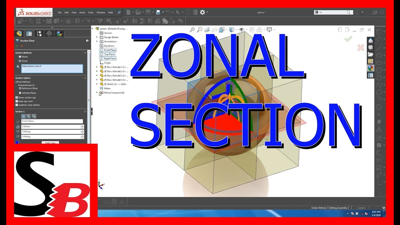 Solidworks - Zonal Section - YouTube